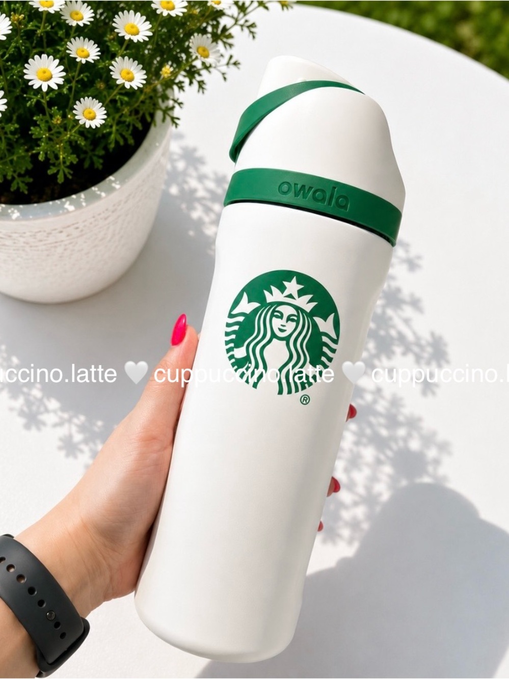 🤍NWT🤍Starbucks x Owala 2026 Matte White & Green Stainless Steel Water Bottle